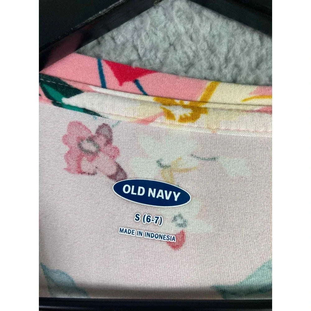 Old‎ Navy Girls Pink Floral Top Long Sleeve Shirt Size Small Casual Fashion Cute